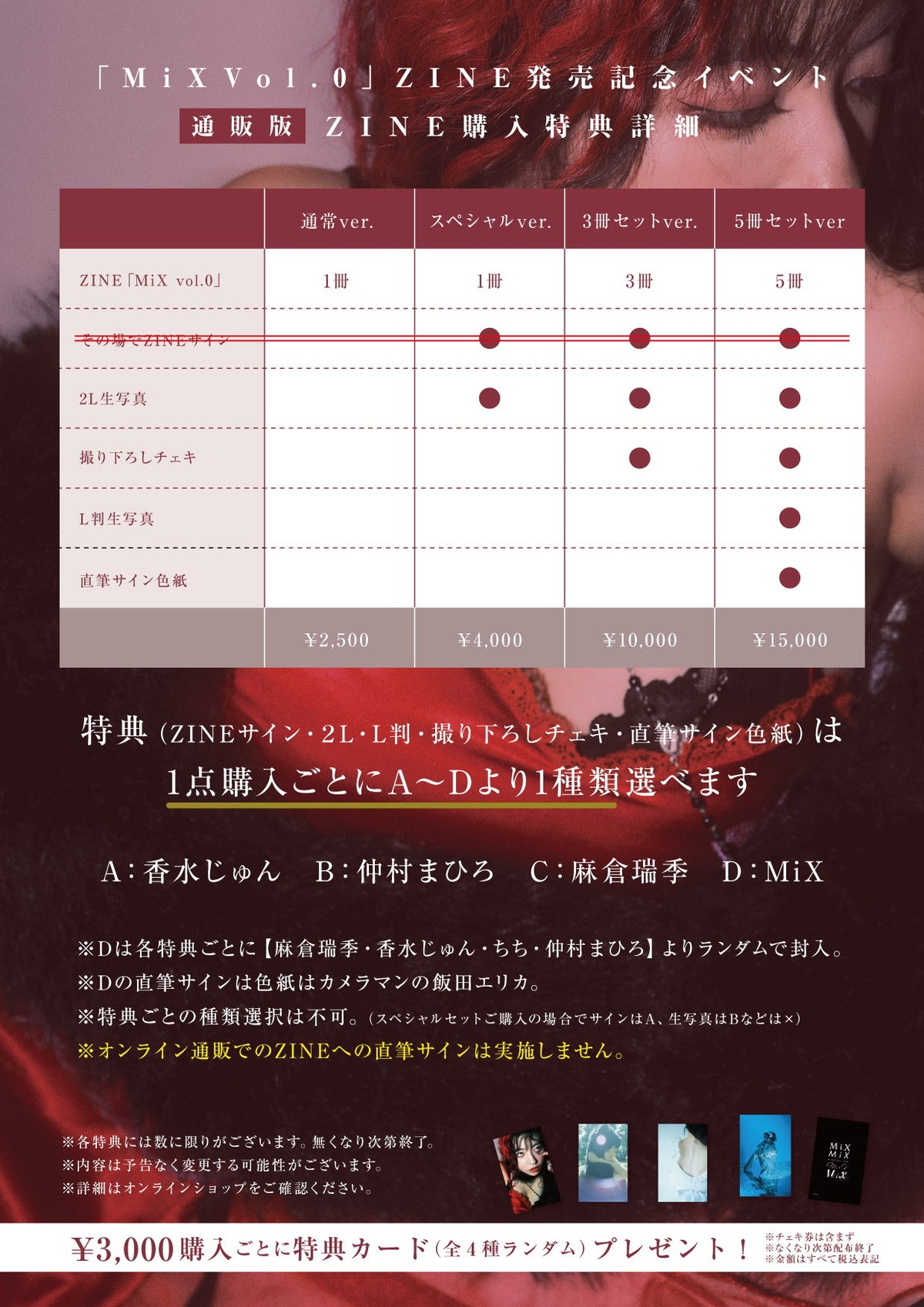 【撮り下ろしチェキ付き】ZINE「MiX vol.0」3冊セットver.