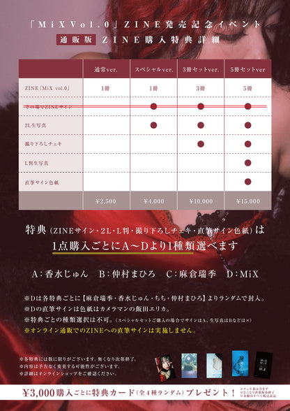 【撮り下ろしチェキ付き】ZINE「MiX vol.0」3冊セットver.